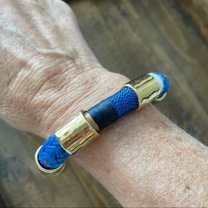 J Crew Braided Rope Bracelet Blue Gold